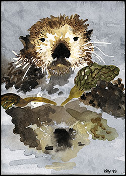 otter totem candle