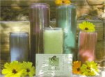 glass cylinder focusing candles