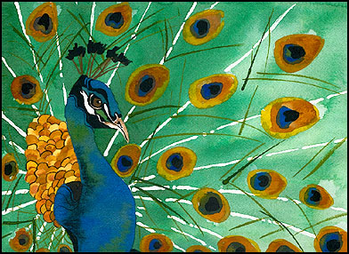 peacock totem candle